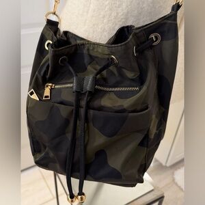 Camo Crossbody Bucket Bag